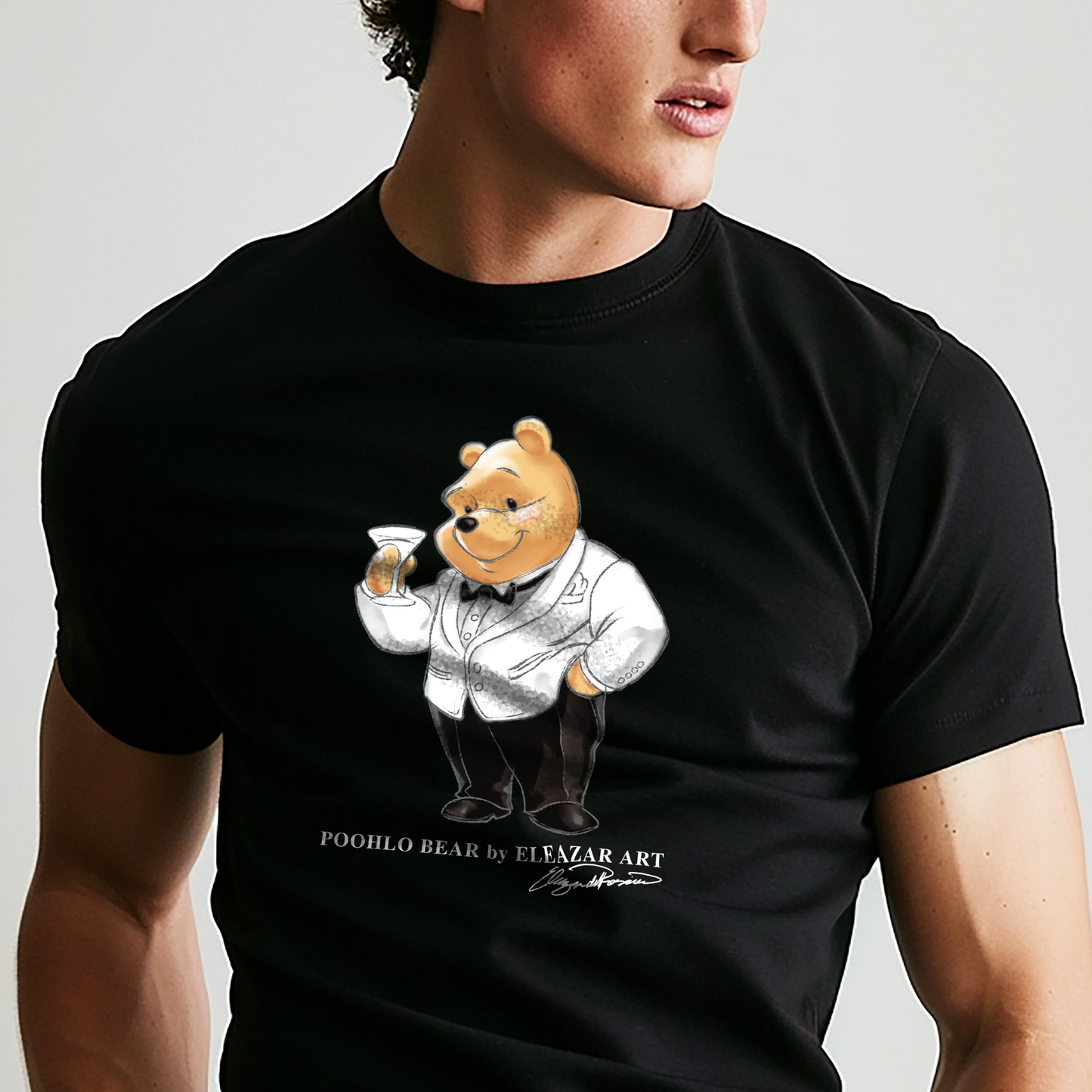 Classic Fit Poohlo Bear Men’s premium heavyweight T-Shirt