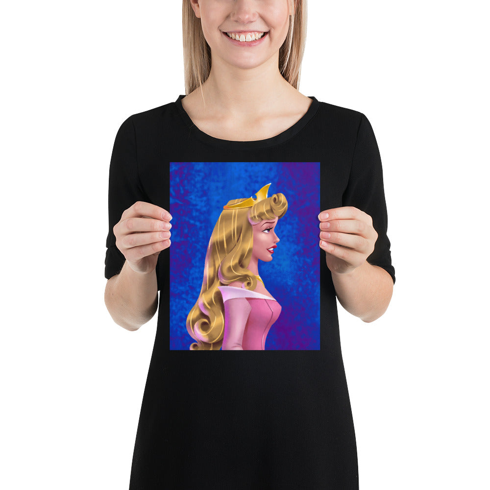 Limited Edition Princess Profile Aurora Pink Fine Art Print - Enhanced Matte Paper