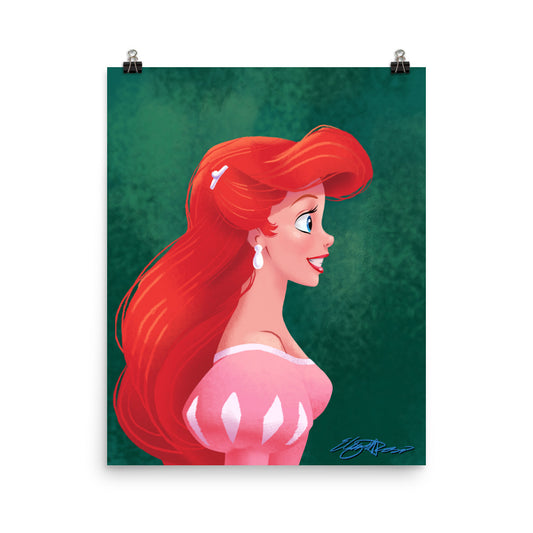 Limited Edition Princess Profile Ariel - Enhanced Matte Paper Fine Art Print